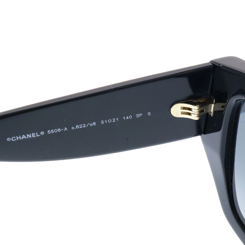 CHANEL サングラス ココマーク スクエアシェイプ 黒 黒！ CHANEL スクエア シェイプ アイウェア パール グレー