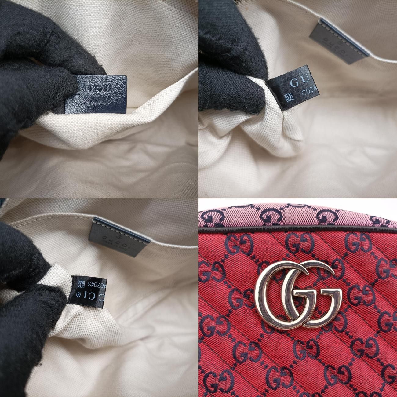 グッチGucciGGマーモントレッド×ピンク×グリーンキャンバス447632C034487043