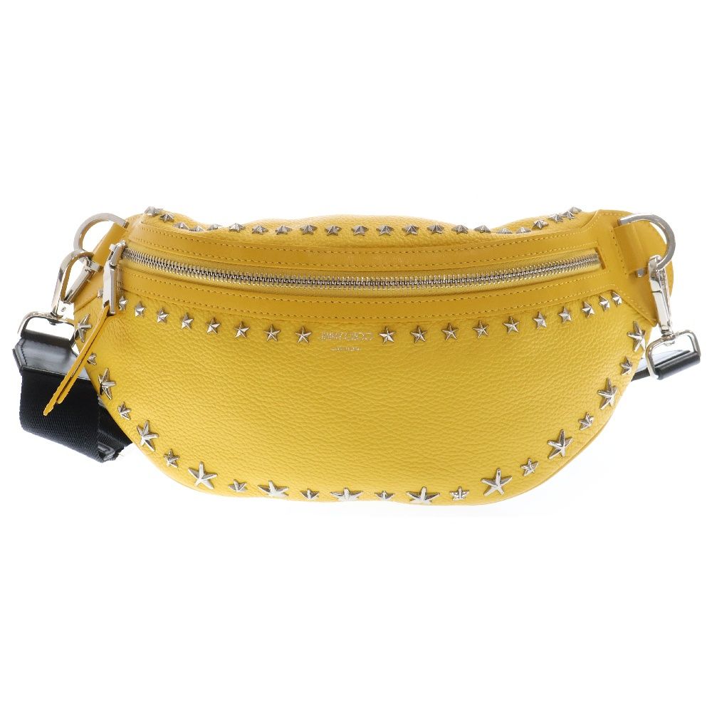 JIMMY CHOO ジミーチュウ YORK UUF スタースタッズ レザー ボディ ショルダーバッグ イエロー JIMMY CHOO (ジミーチュウ) YORK UUF スタースタッズ レザー ボディ
