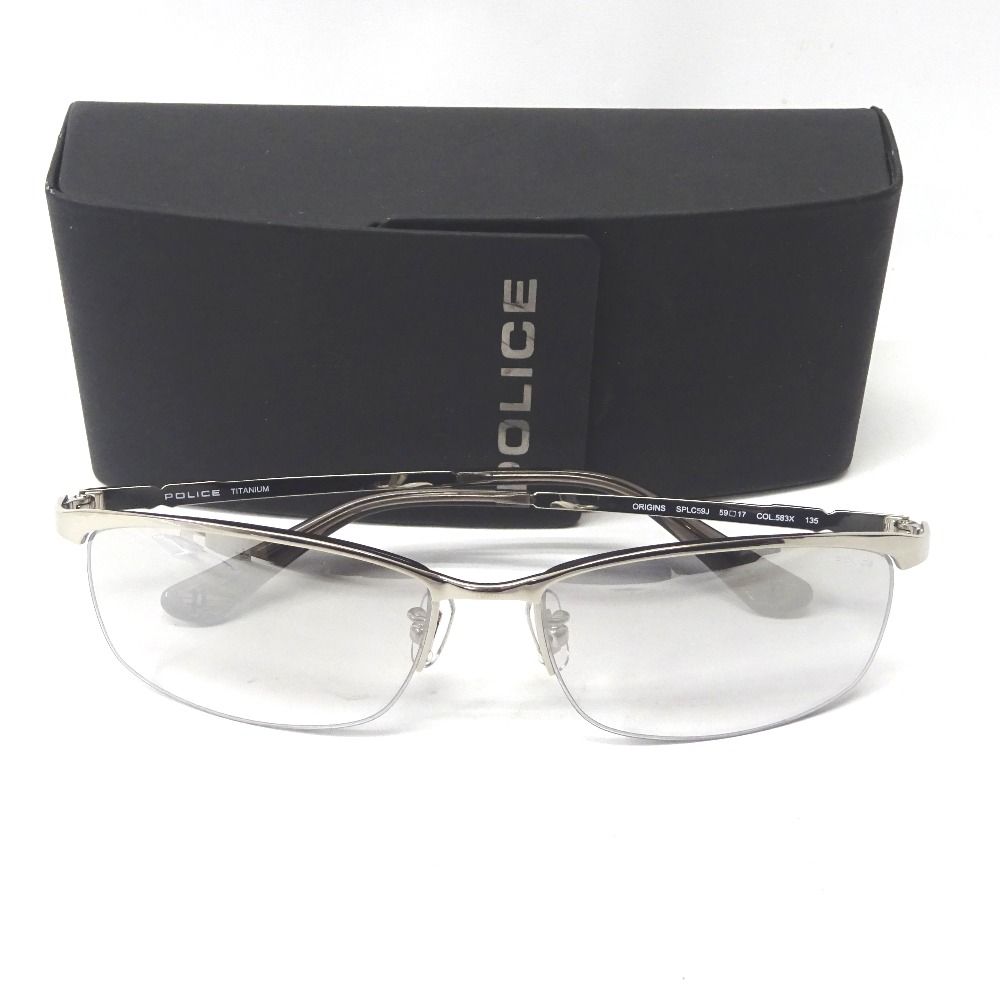 FtTh544121 ポリス サングラス POLICE ORIGINS TITANIUM SPLC59J シルバー×グレーグラデーション メンズ POLICE中古