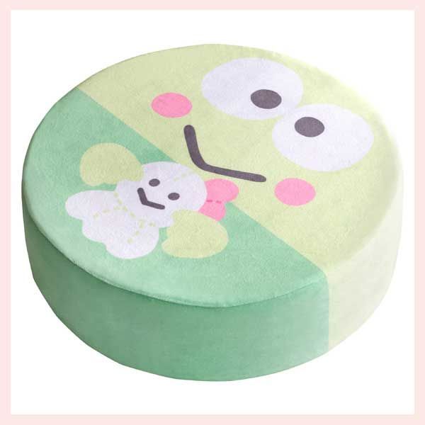 けろけろけろっぴのリビングクッション（低反発ウレタン座布団・カバー取り外し手洗い可能）円形（φ40×H12cm）　※サンリオキャラクターズ，コラボデザイン，ラウンド，高品質，ロー，