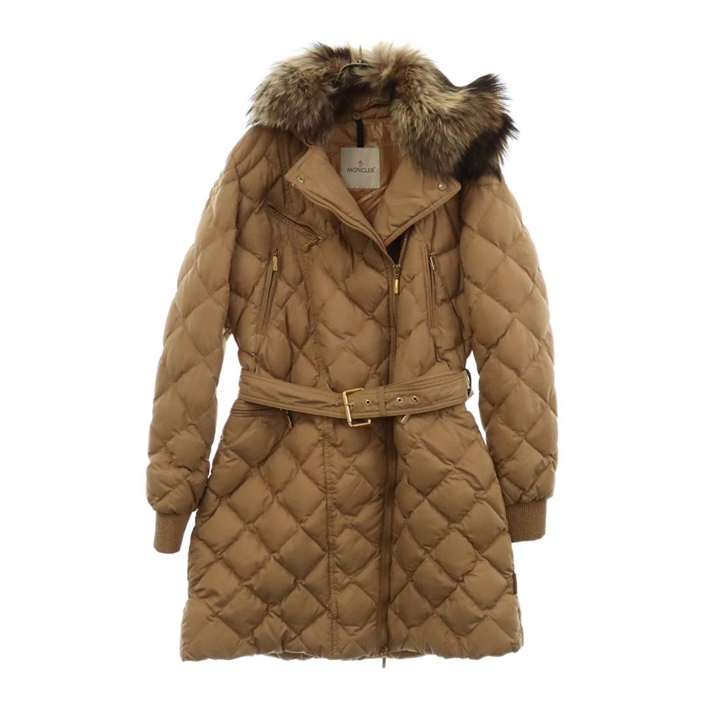 【美品】MONCLER ミルブルック ファー付き キルティングジャケットベージュ MONCLER (モンクレール) MILBROOK ミルブルック ファー付き