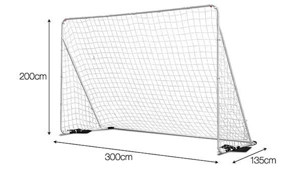 フットサルゴール 3m×2m 公式サイズ 組み立て式キャリーバッグ付室内屋外兼用