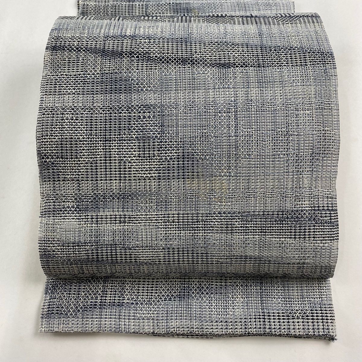 名古屋帯 秀品 夏帯 幾何学 灰色 綿
