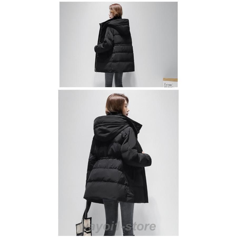 毎日新作アイテム入荷中! 送料無料 ダウンコート レディース フード付き ダウンジャケット アウター 厚手 コート 秋 冬 中綿 ミディアム カジュアル 防寒 冬服 通 セール開催中!