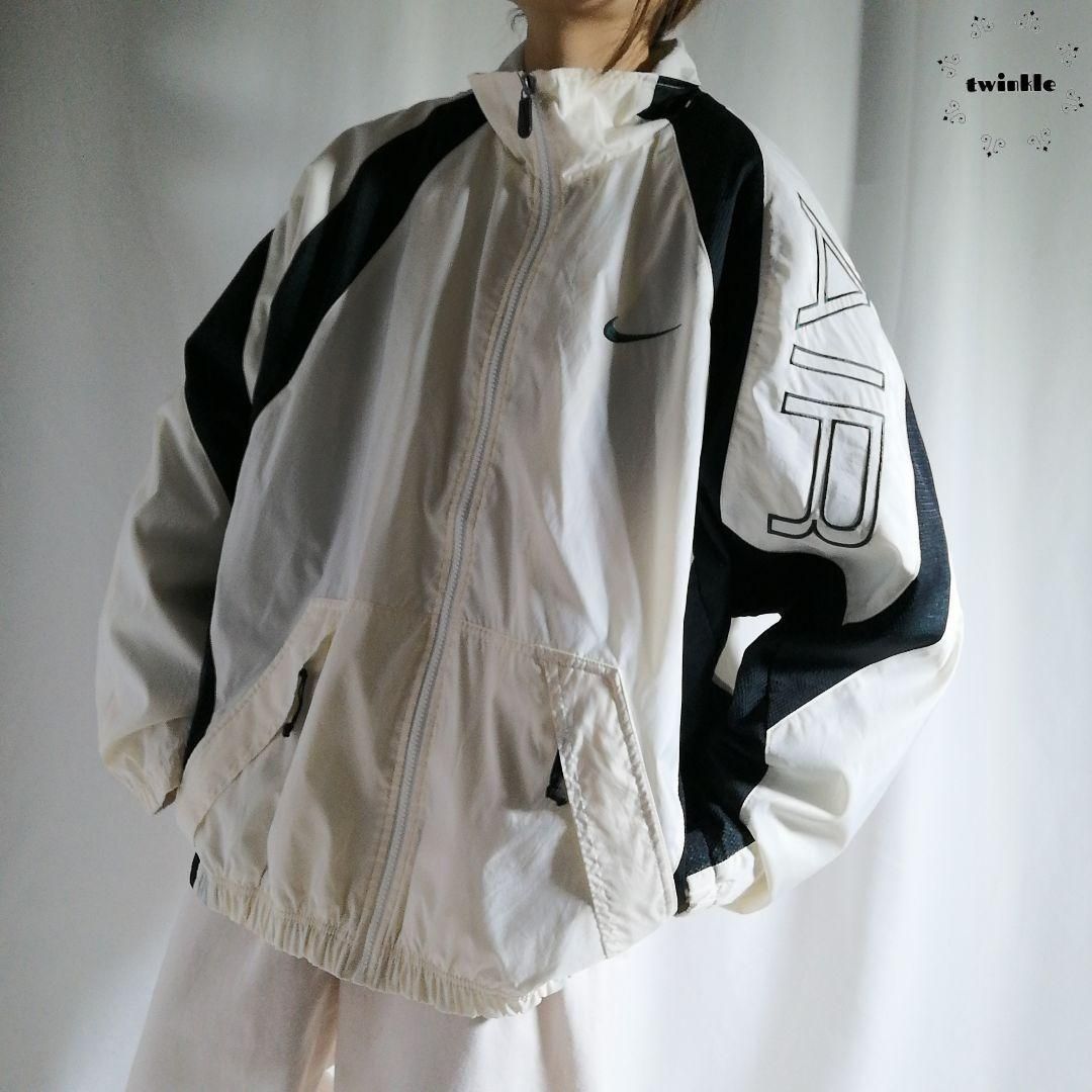人気デザイン】好配色 90s NIKE ナイキ ナイロンジャケット オーバー  