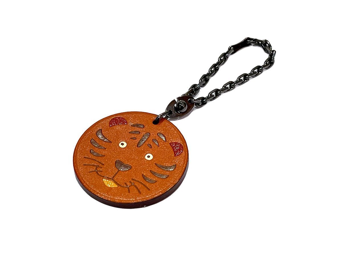 極美品】HERMES エルメス アニマルキーホルダー タイガー カーフ