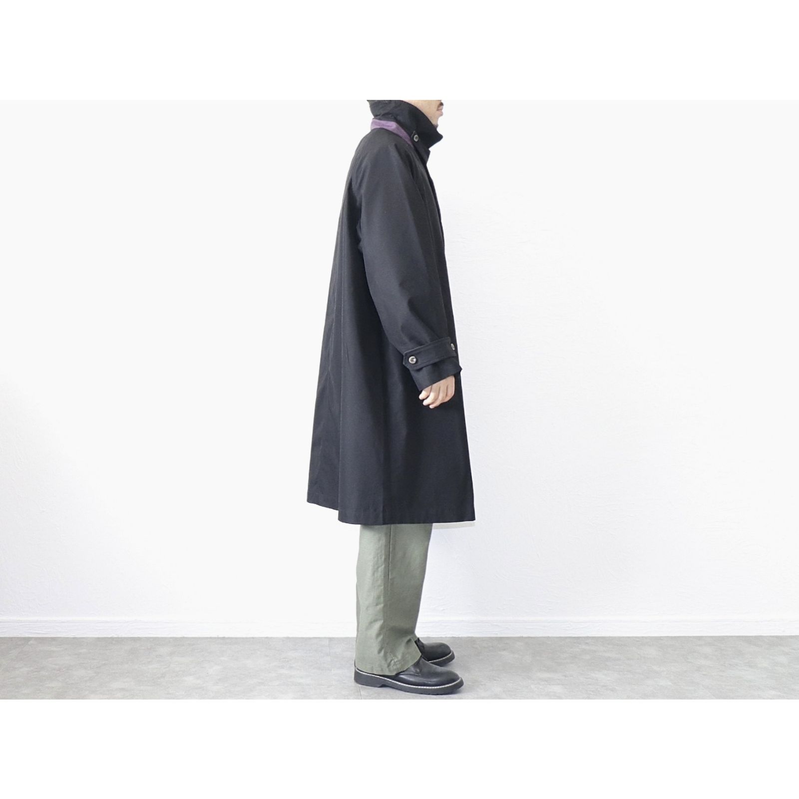 KELEN / BAL COLLAR COAT“GRAVES 2TONE” - BLACK ケレン / バルカラー  