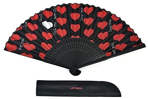X JAPAN hide 公式グッズ Black Heart 布扇子 黒