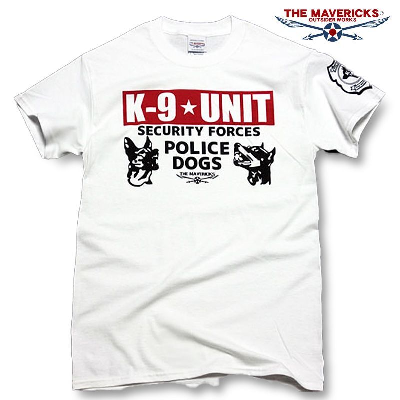 新品 THE MAVERICKS ブランド 半袖 ミリタリーTシャツ 警察犬部隊 K9