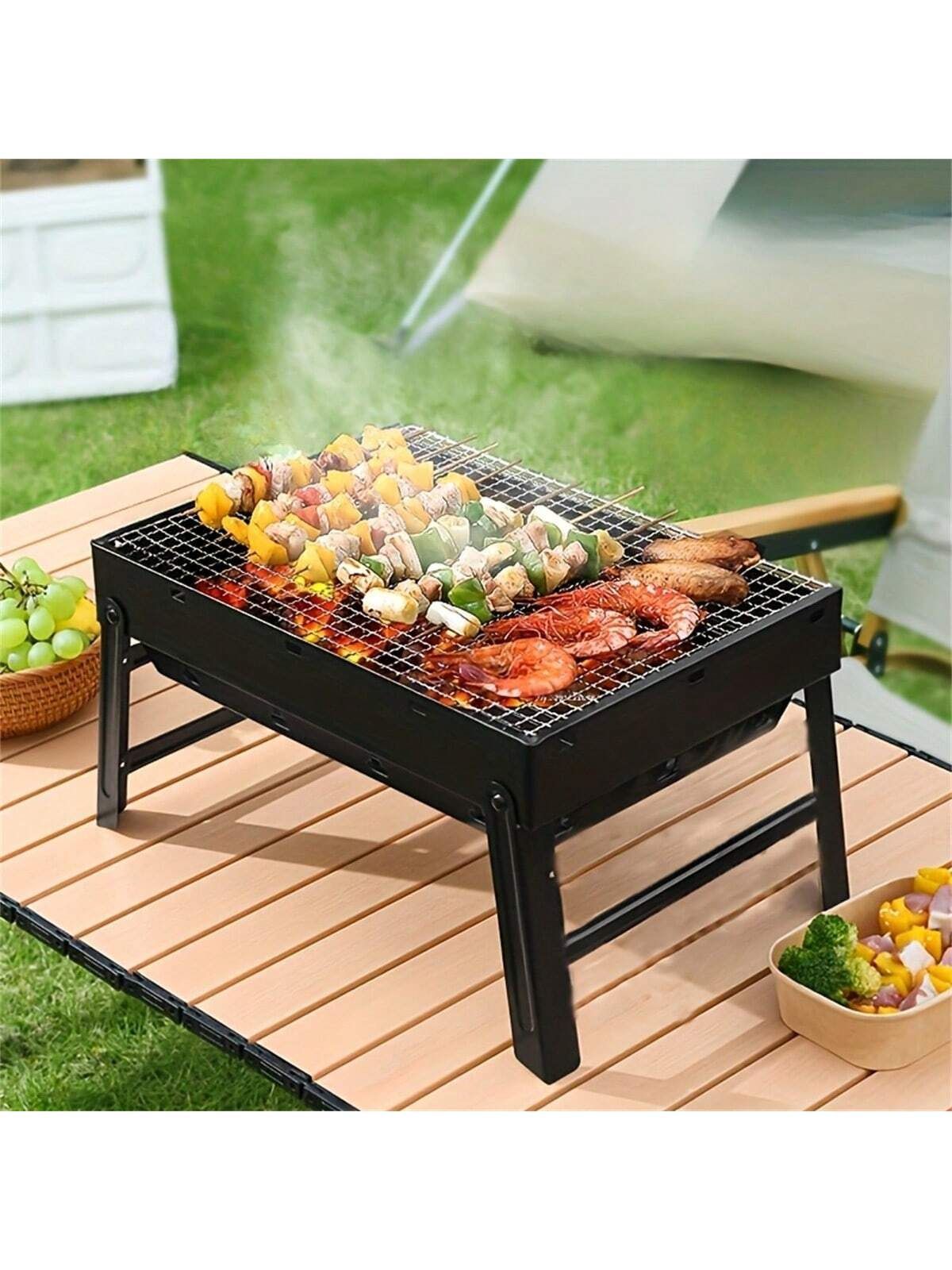折りたたみ式ポータブル BBQグリル 1個 鉄製 コンパクト設計