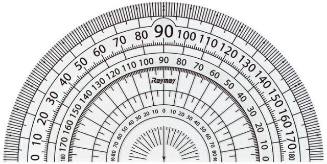 (まとめ）レイメイ藤井 見やすい白黒分度器 (9cm) ホワイト APJ151W 【×100セット】