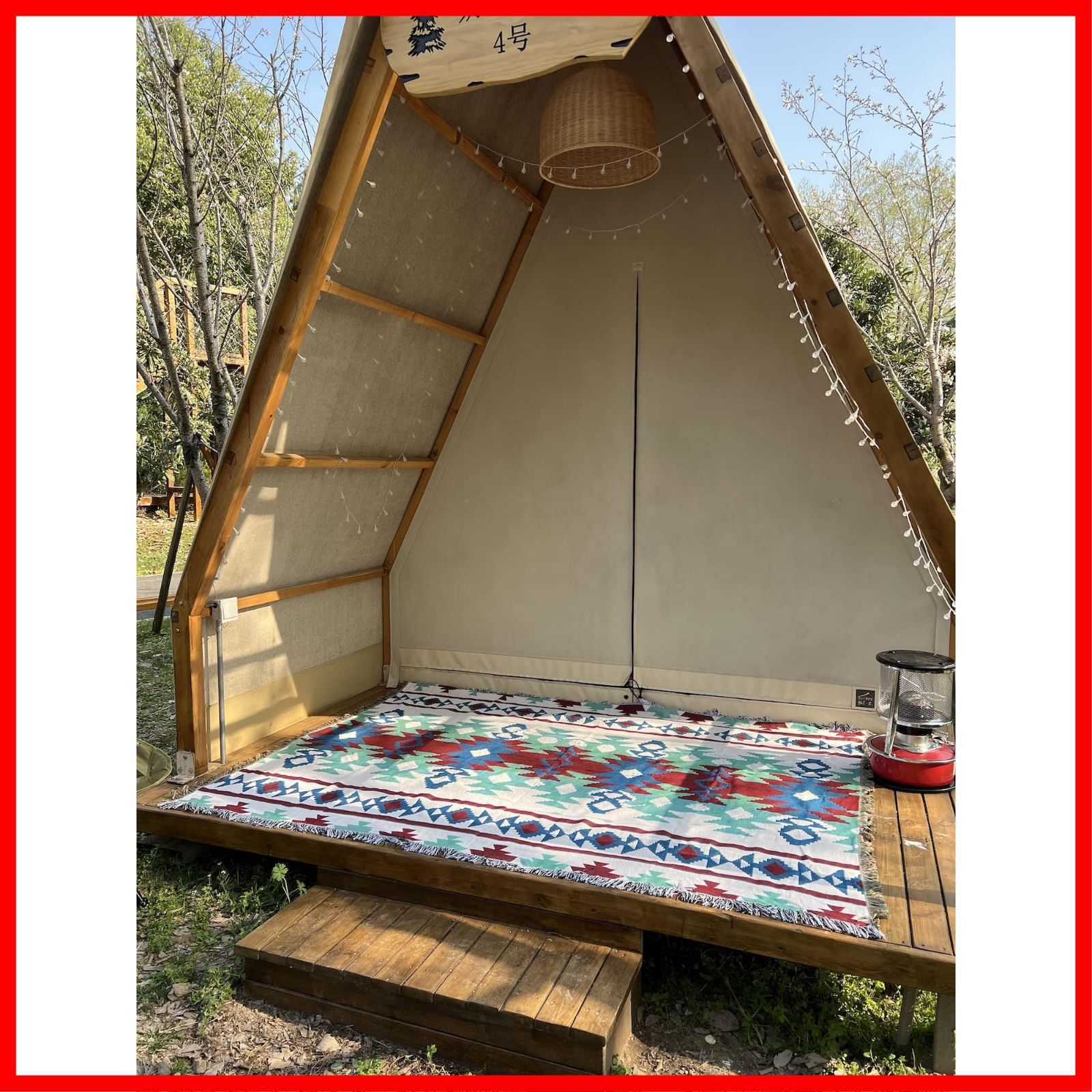 商品 大判160 X 220 cm………… お座敷スタイル ネイティブ柄 インナーマット キャンプ用品 テントパッド カバー アーベッド Forest Peel