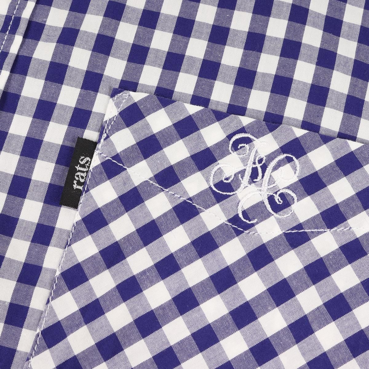 RATS ラッツ ギンガムチェック ボタンダウン シャツ ブルー ホワイト S RATS ラッツ ギンガムチェック ボタンダウン シャツ ブルー ホワイト S