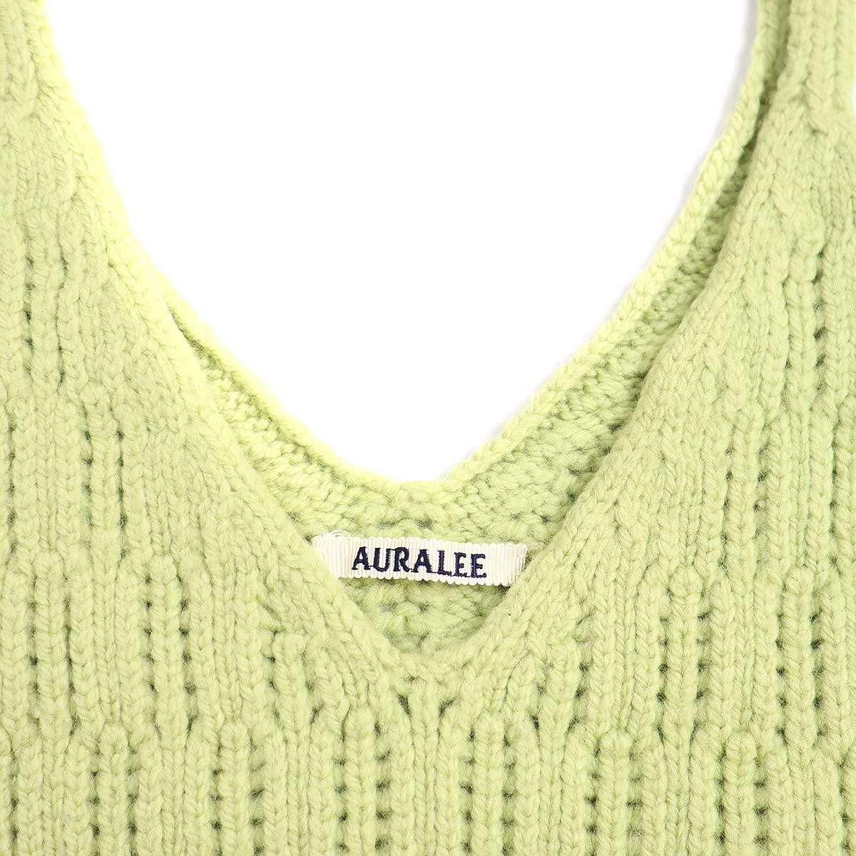 AURALEE オーラリー 23AW WOOL CORD RIB KNIT CAMISOLE ウールニットキャミソール A23AC03CR グリーン 1 AURALEE - AURALEE オーラリー 23AW WOOL CORD RIB KNIT CAMISOLE