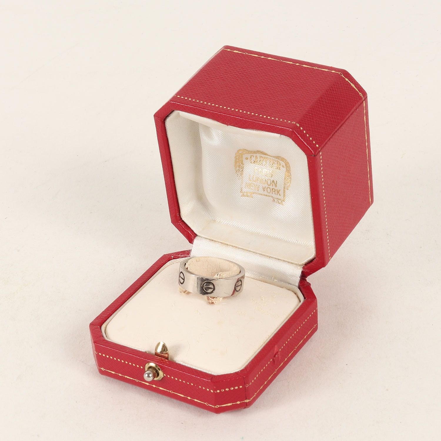 Cartier カルティエ サイズ:57(17号) 90s シグネチャー ビスモチーフ ホワイトゴールド ラブ リング LOVE RING 750 K18WG 指輪 ホワイトゴールド ジュエリー アクセサリー【メンズ】