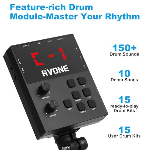 RVONE RED-200 電子ドラムセット｜本格キックハンマー搭載 10インチシンバル 150音色｜スローン ヘッドホン スティック付属 持ち運び なポータブル電子ドラムmp WWW_IMPECCABLEHEALTHCARESERVICES_COM