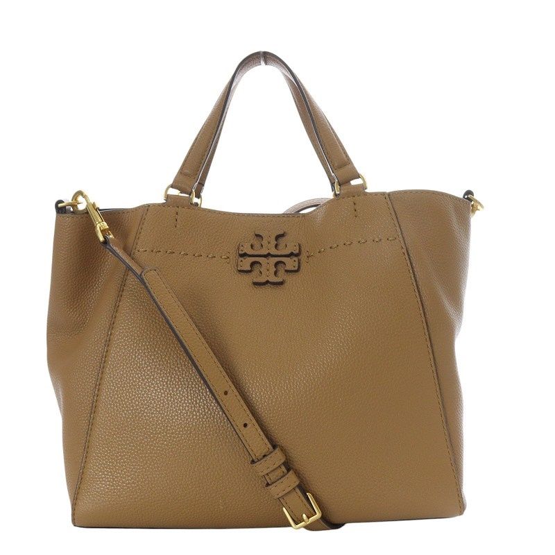 トリーバーチ TORY BURCH 2WAYバッグ マックグロー ロゴ レザー ハンドバッグ ショルダーバッグ 斜め掛け ブラウン /YO24 -  メルカリ