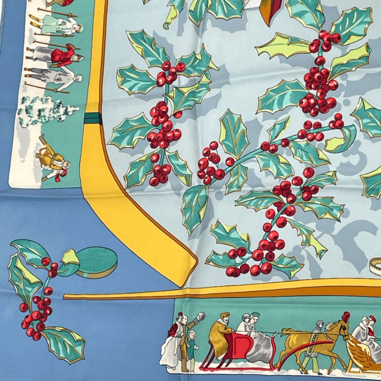 美品 HERMES エルメス カレ90 Neige d'Antan 去年の雪 シルク100