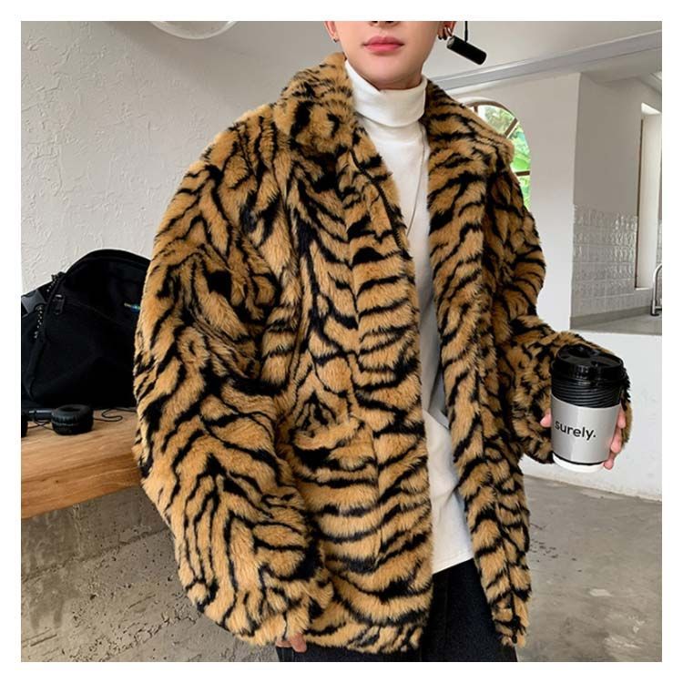 ゼブラ柄 シマウマ柄 ボアジャケット ボア ブルゾン メンズ ジップ