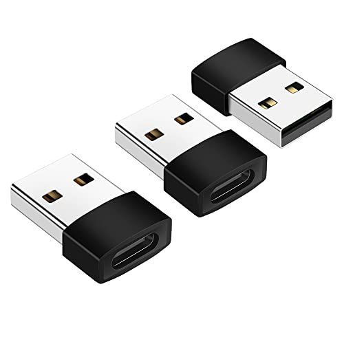 黒【3個入り】 XIHAMA USB変換アダプタ USB Type C （メス） から USB