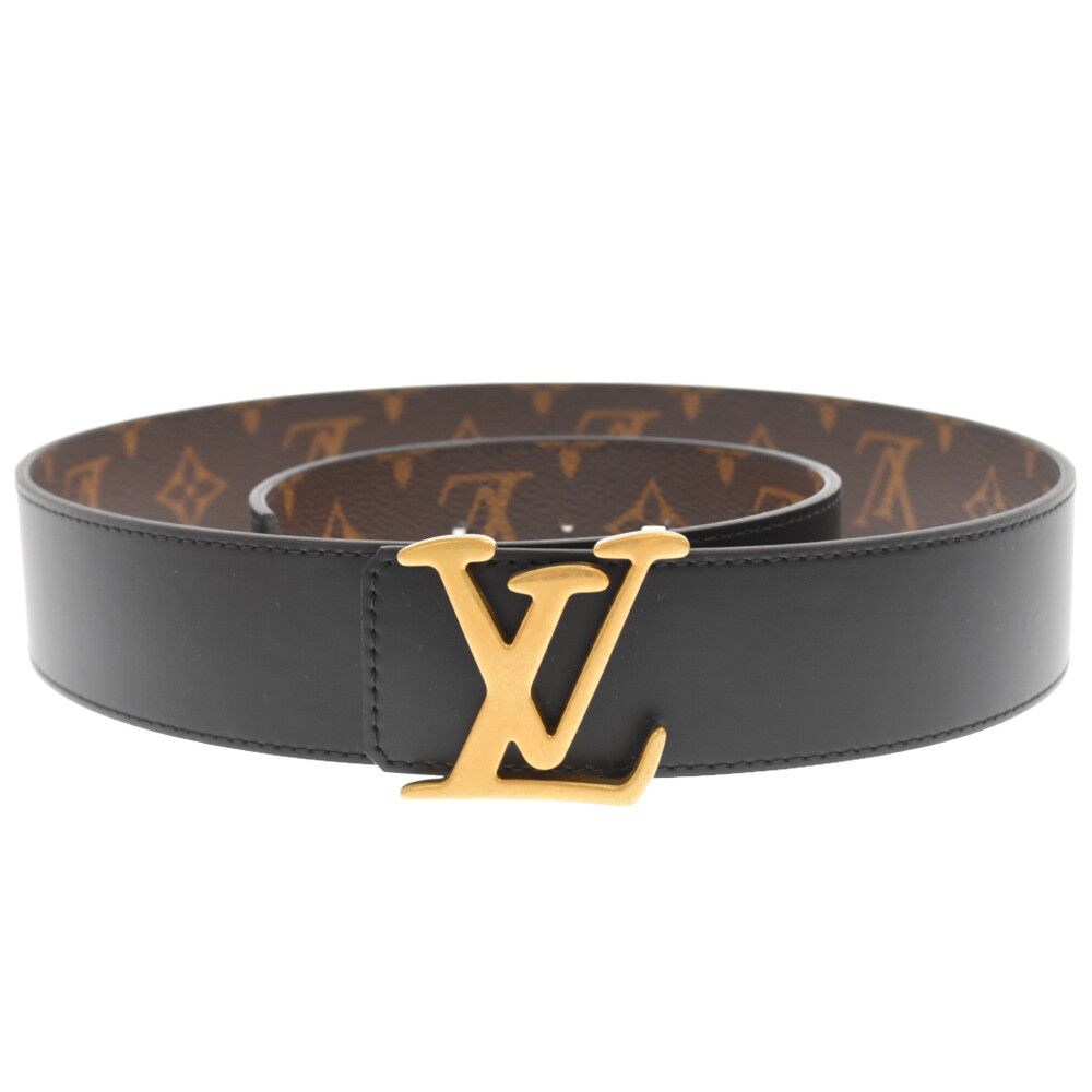 LOUIS VUITTON ルイヴィトン LV ロゴ サンチュール リバーシブル 40MM レザー ベルト ブラック/ブラウン M0369 JJ1201