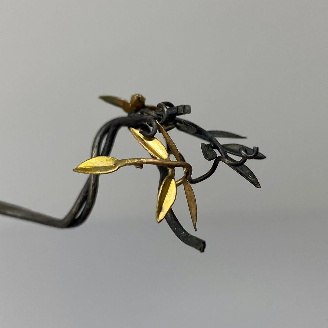  江戸期 金工 上手鳥簪 6 g 東Y 0605 1 Fトヒチ 金属工芸 工芸品