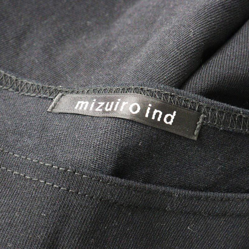 美品　ミズイロインド　ワイドチュニックワンピース　コットン　ブラック 美品 ミズイロインド mizuiro ind jacquard コットン ワイド