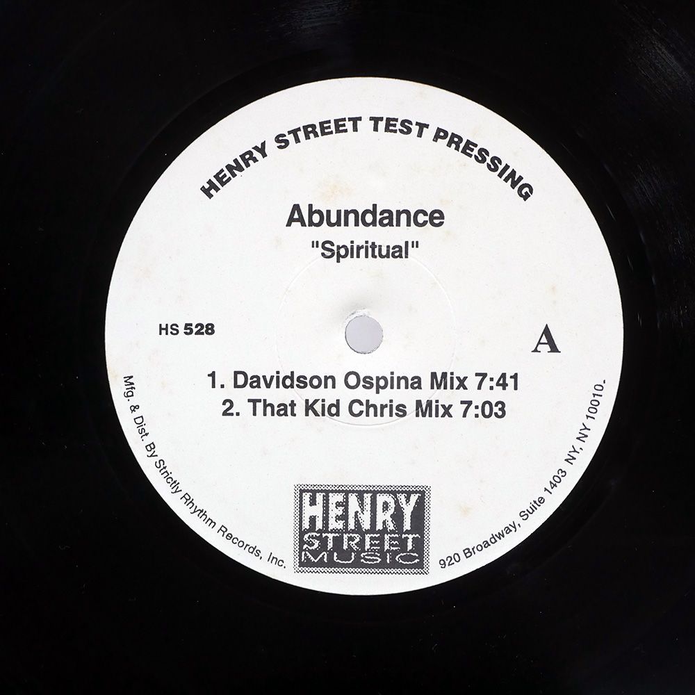 US盤 ABUNDANCE/SPIRITUAL/HENRY STREET MUSIC HS528 12 - メルカリ