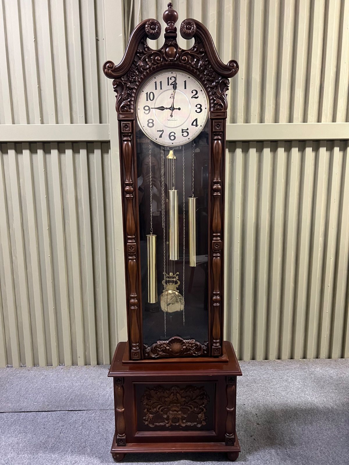 ⭐︎ KYUNGSHIN 木製 彫刻 振り子時計 クラシック 時計 大サイズ