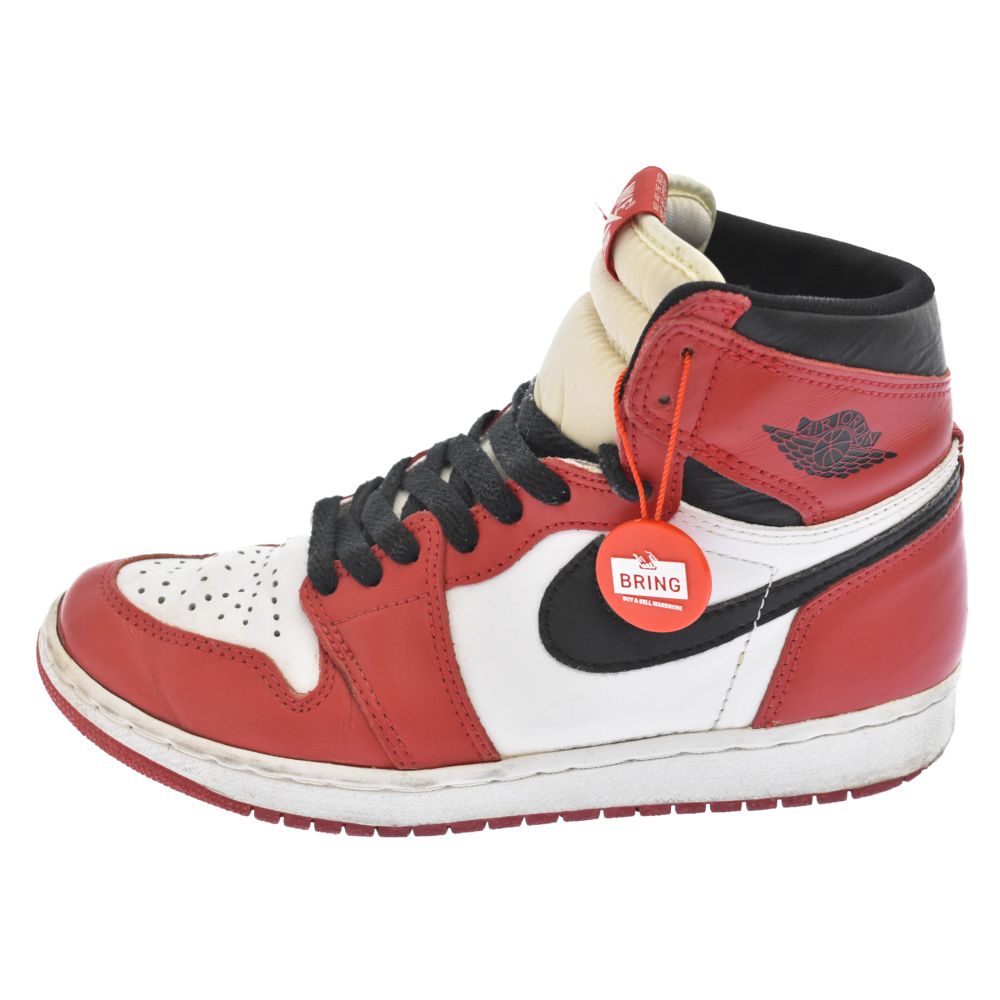 NIKE (ナイキ) 1994年復刻 AIR JORDAN 1 HIGH CHICAGO 130207-101 エアジョーダン1ハイ シカゴ  ハイカットスニーカー ホワイト/レッド/ブラック US7/25.0cm - メルカリ