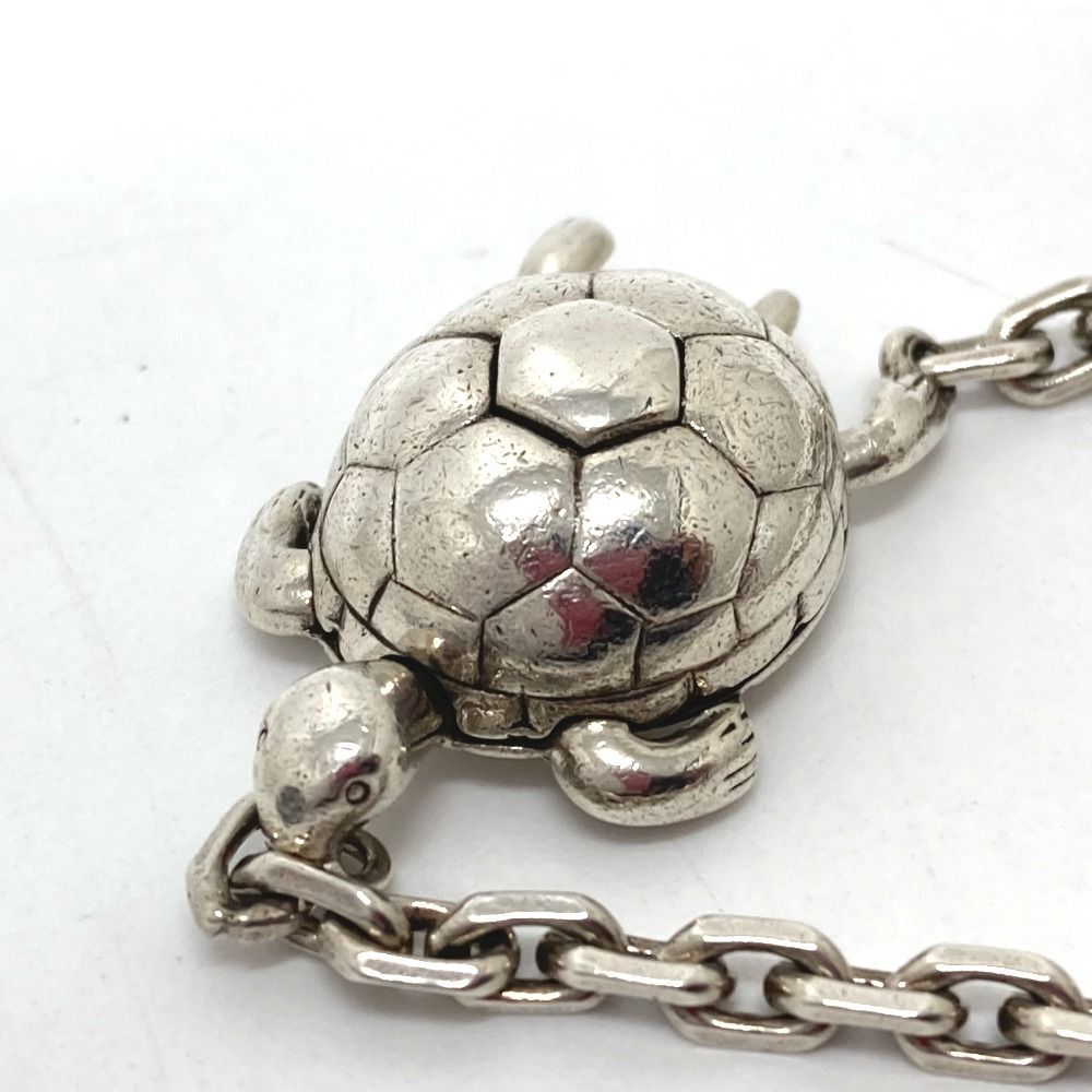 HERMES シルバー製亀のキーホルダー 良好品 HERMES エルメス タートル 亀 モチーフ 925 シルバー