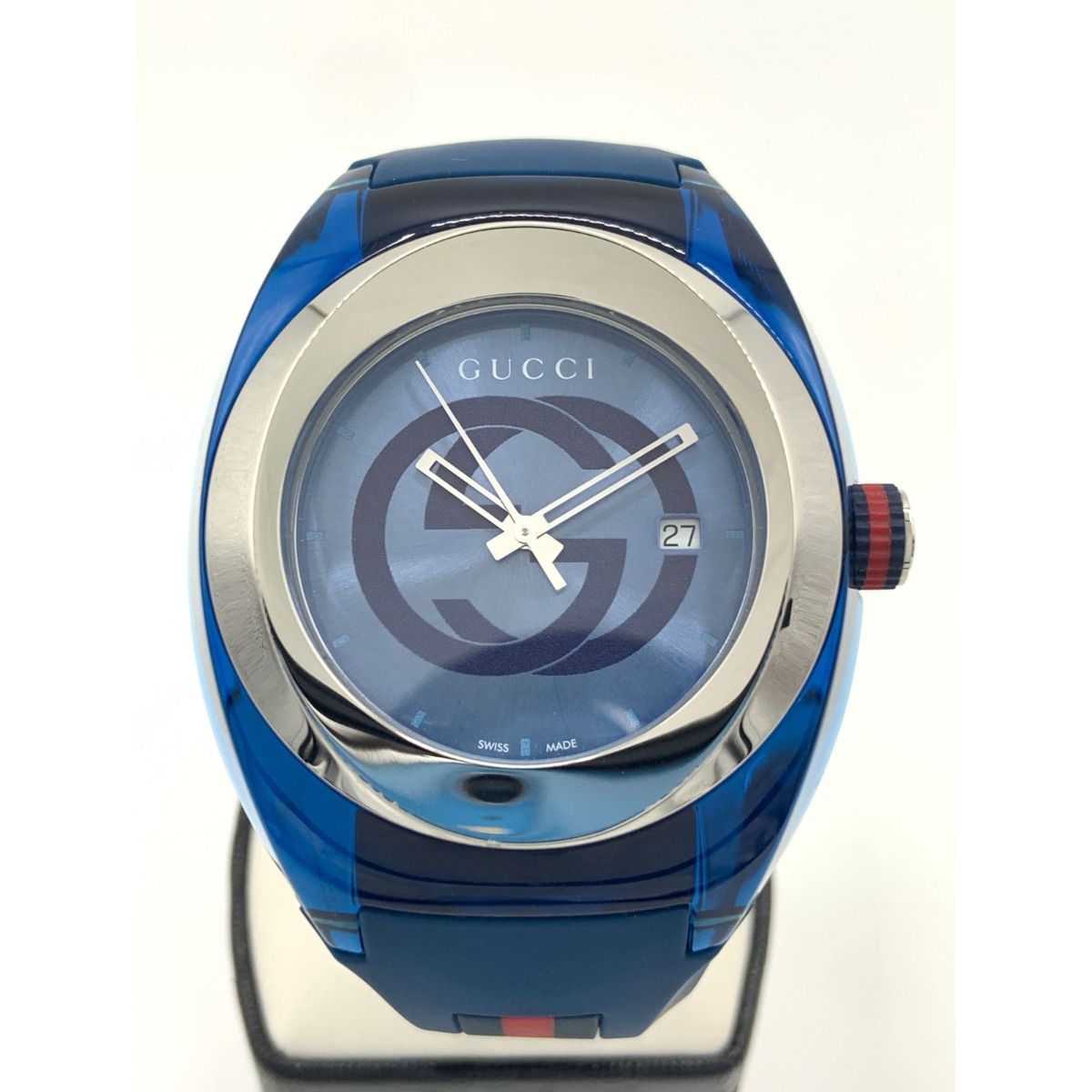 〇〇GUCCI グッチ シンク クォーツ 腕時計 137.1/YA137104A ブルー 