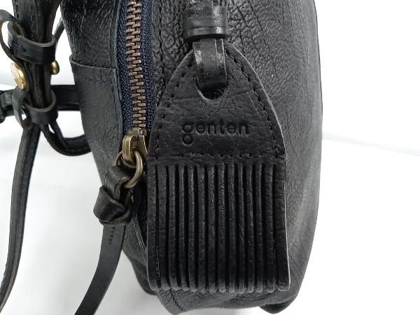 美品 genten ゲンテン アルテ 2way ショルダーバッグ レザー ネイビー 