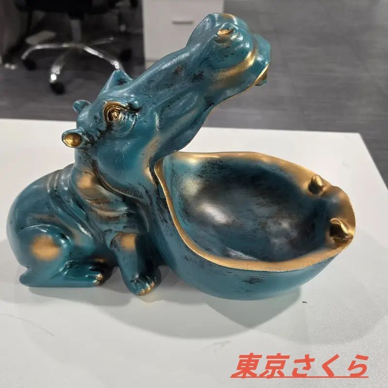 カバの石彫刻 3体セット 天然石 ヴァーダイトなど カバ ひとつひとつの