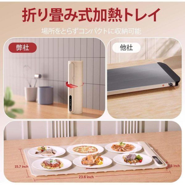 3段階の温度設定 60℃|80℃|100℃
