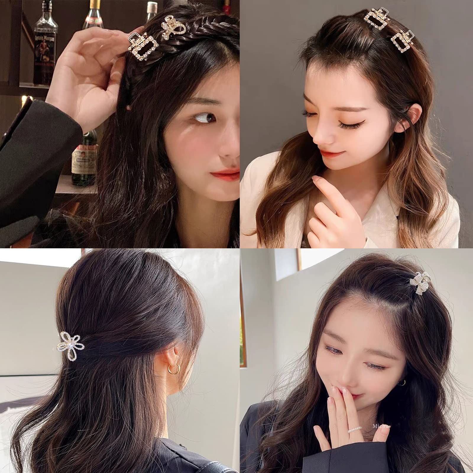  数量 髪留め髪飾りヘアアレ デイジー 前髪 ネクタイ 前髪クリップ ミニ パールビーズ バンスクリップ セット ヘア まんまるお花 ZHEJIA クリップ クリップ 輪ゴム