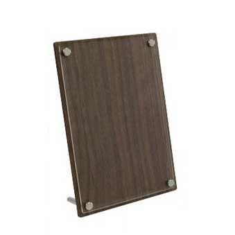 （まとめ買い）コレクト サインフレーム スタンド式 タテ・ヨコ兼用 ウォルナット B-166S-BR 【3個セット】