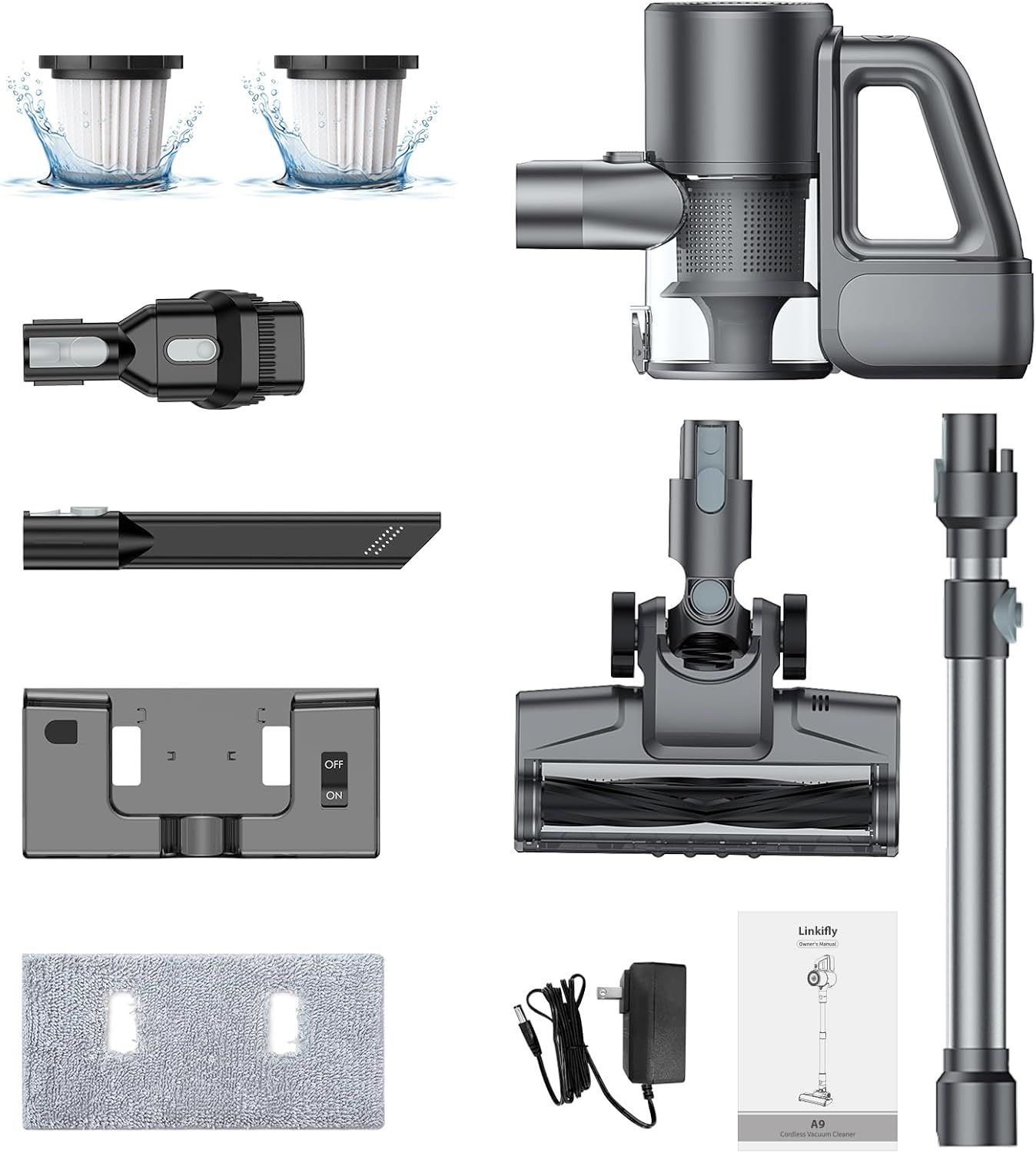 掃除機 コードレス 水拭き コードレス掃除機 45000Pa 強力吸引 品質保証，お買い得 掃除機 コードレス 水拭き Linkifly A9 コードレス