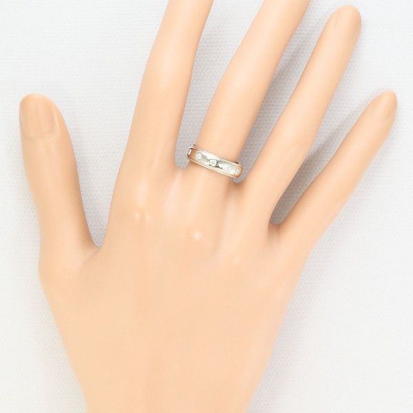 PT950 リング Ring 指輪 8.5号 ダイヤ 0.12 サファイア 総重量約6.5g