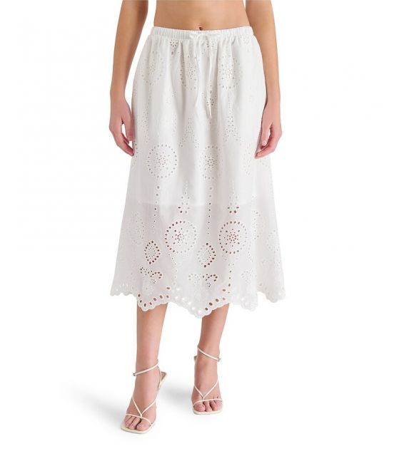 【送料無料】 スティーブ マデン レディース スカート ボトムス Anaisa Eyelet Scallop Hem Midi Skirt Antique