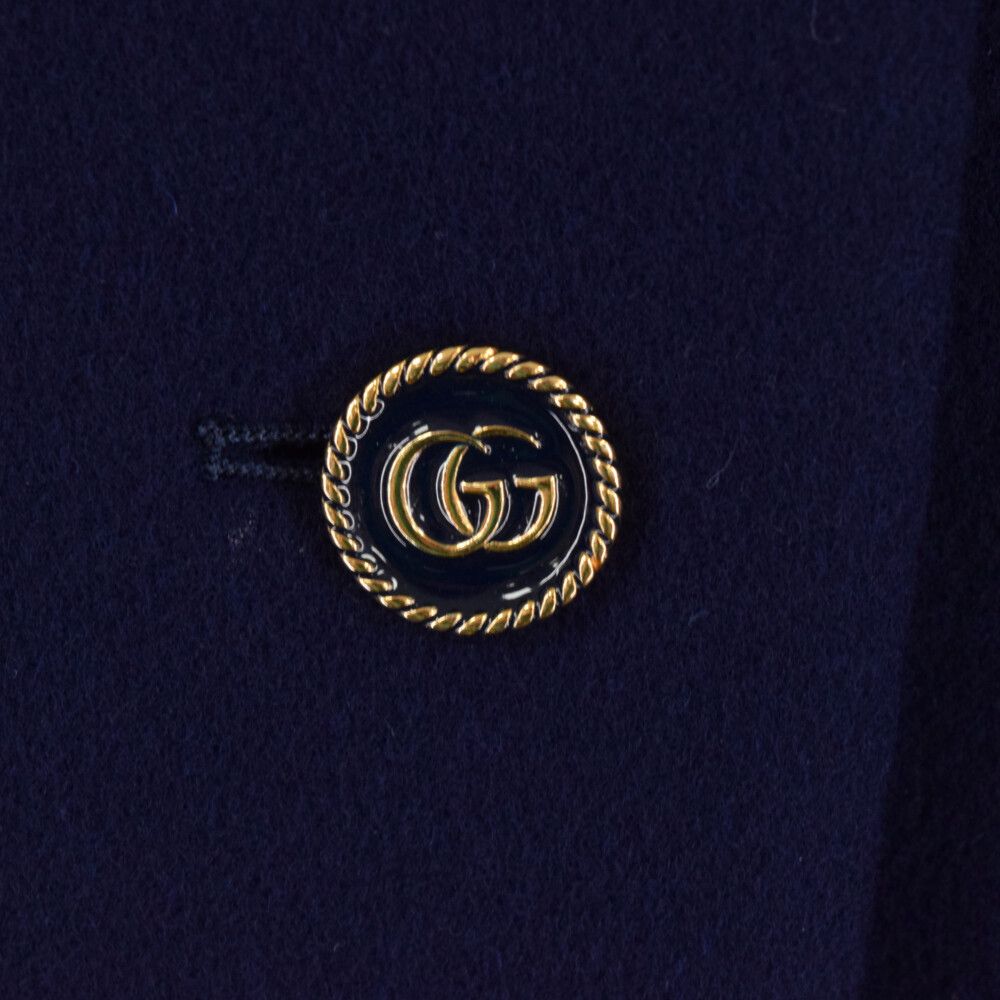 GUCCI (グッチ) 21AW GGボタン ウールコートジャケット ブルー 655261 