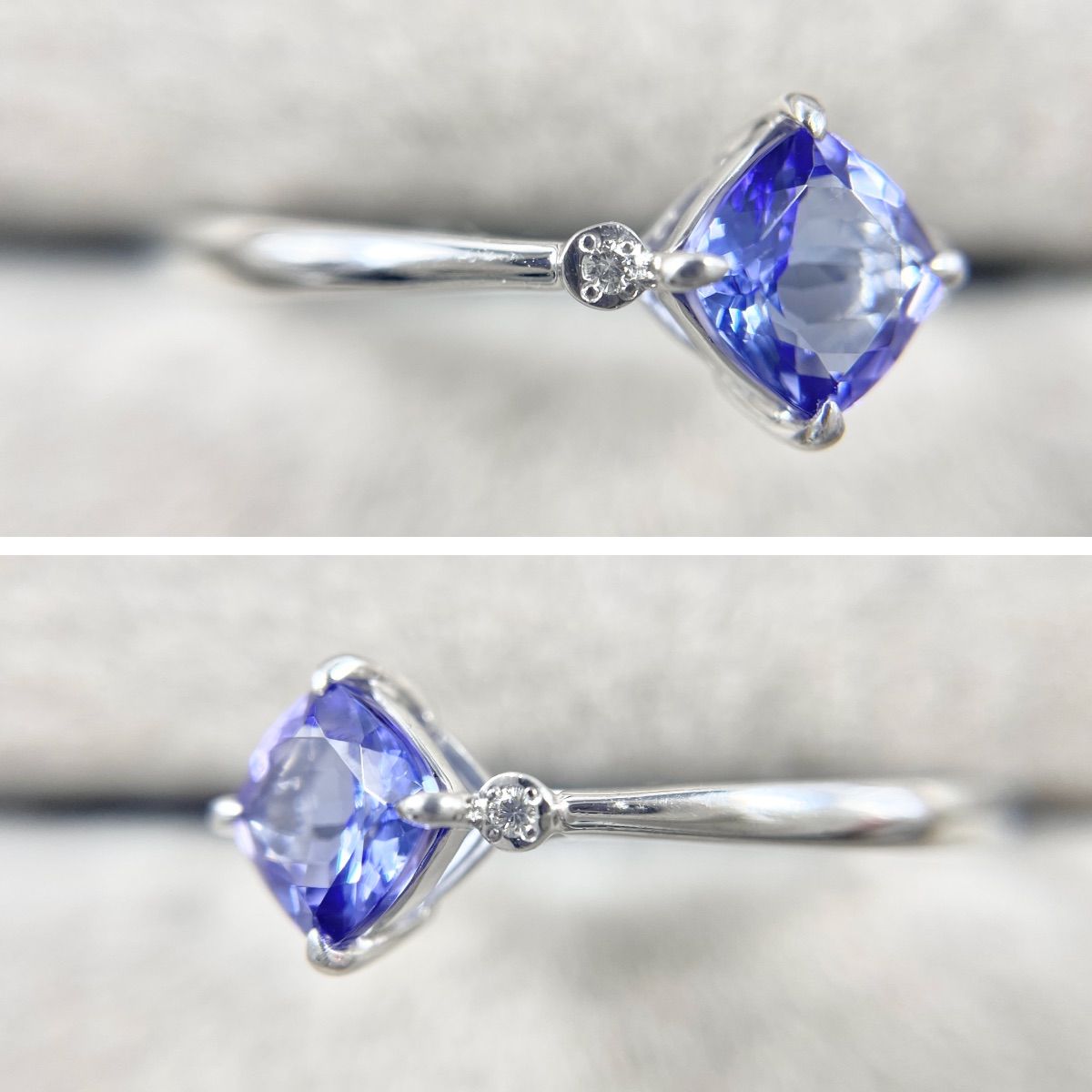 K18WG 天然タンザナイト 1.00ct ダイヤモンド 0.01ct リング - メルカリ