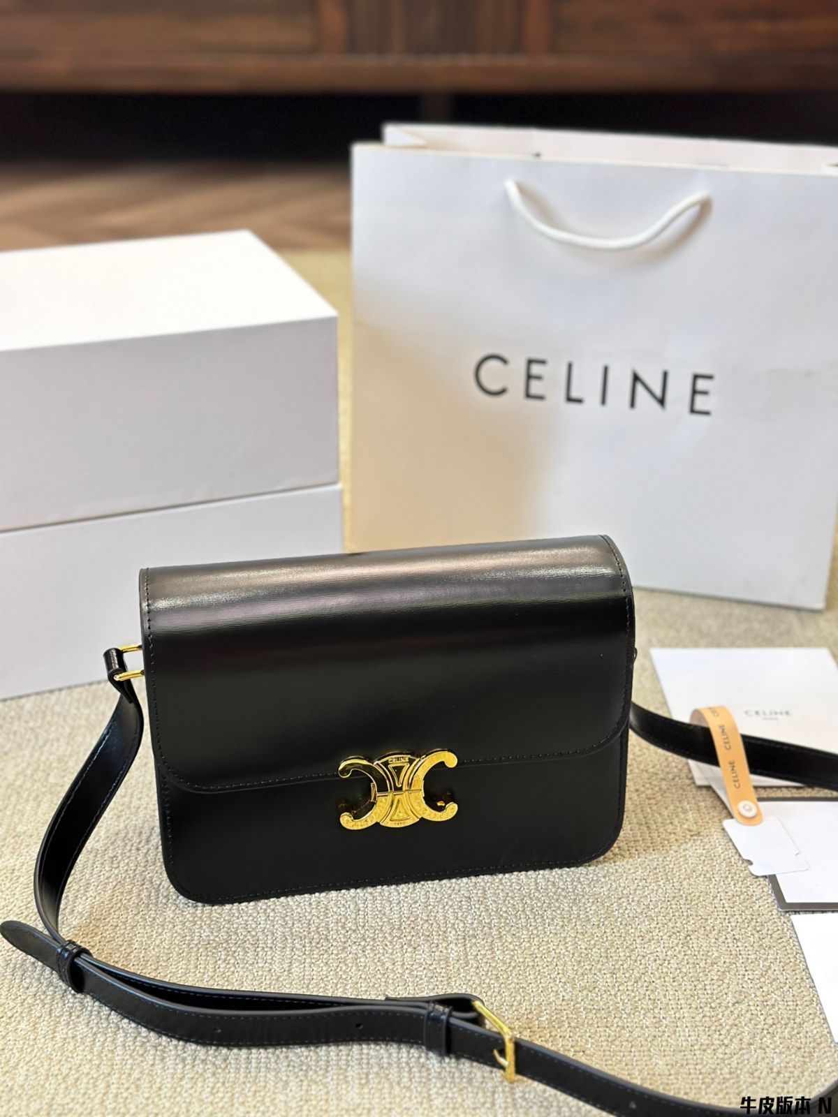 VINTAGE●CELINE●セリーヌ クラシックボックスバッグ ブラック セリーヌ クラシックボックス スモール レザー ショルダーバッグ