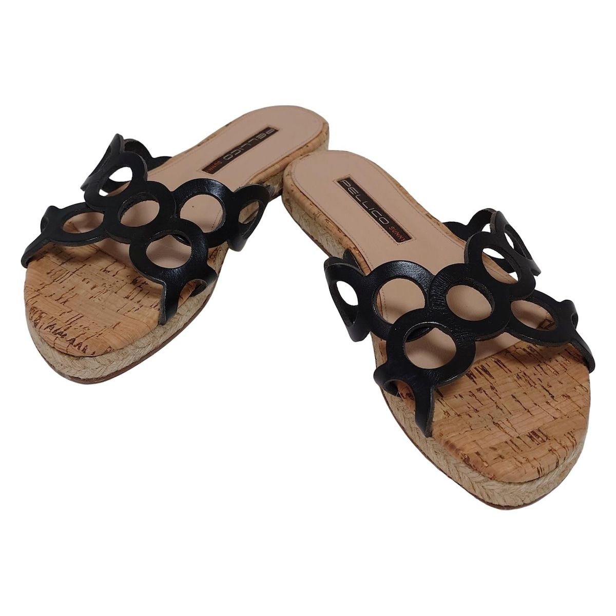 PELLICO ペリーコ サンダル 36 レディース - 黒×ブラウン レザー