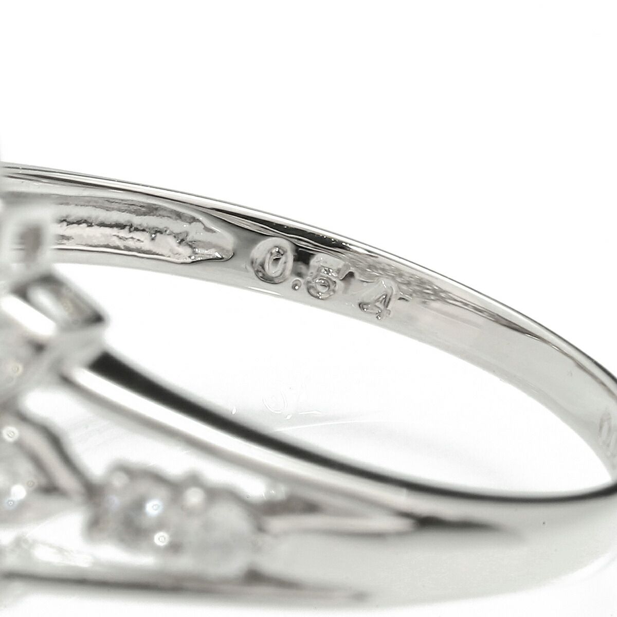 ダイヤモンド 0.54ct プラチナ Pt900 フラワーモチーフリング SI