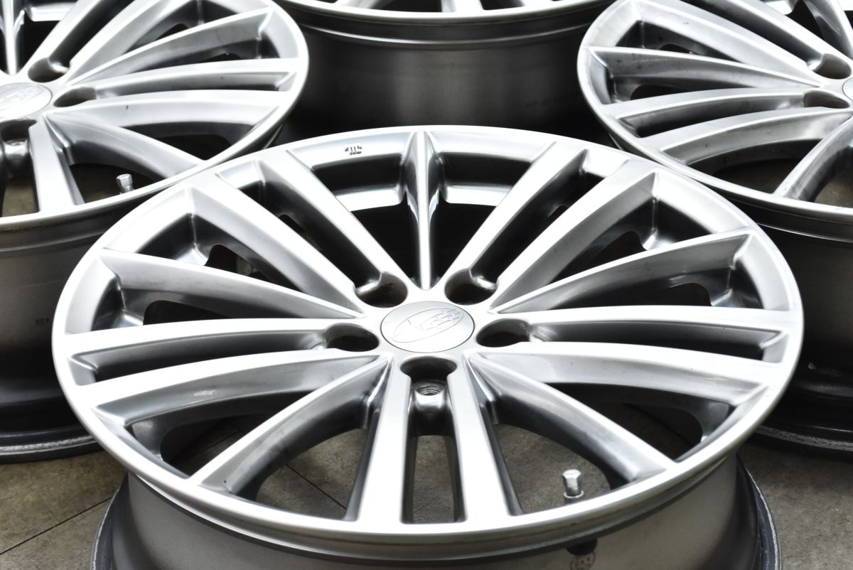 程度良好 スバル GP GJ インプレッサ 純正 17in 7J 48 PCD100 アルミ4本セット レガシィ XV フォレスター スタッドレス 交換用に