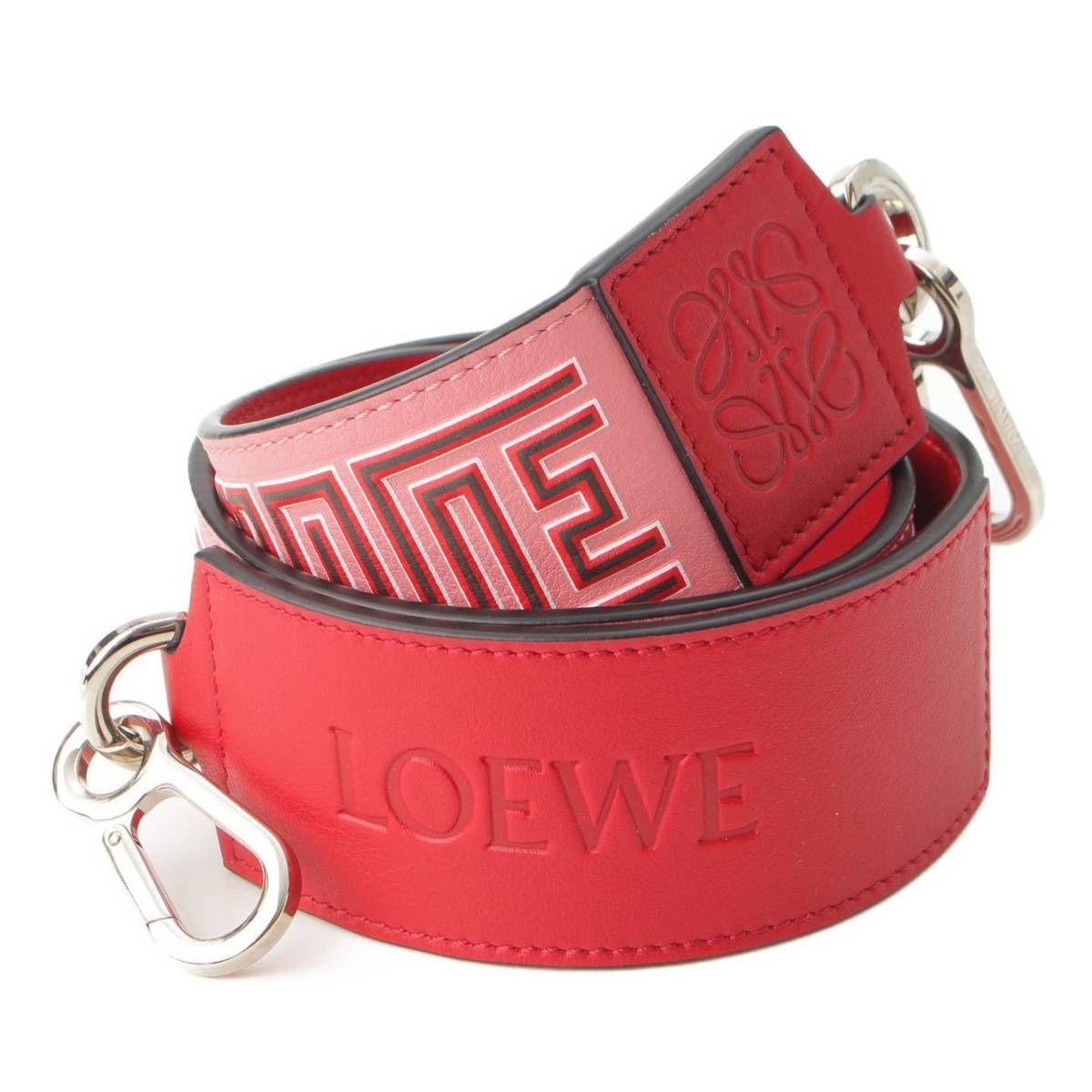 ロエベ】Loewe アナグラム レザー ショルダーストラップ ピンク