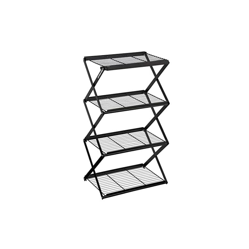 キャプテンスタッグ CAPTAIN STAG フィールドラック ラック 収納棚 4段 MOVEラック W460mm 高さ2段階調節 ブラック フレームワーク UP-2697 1