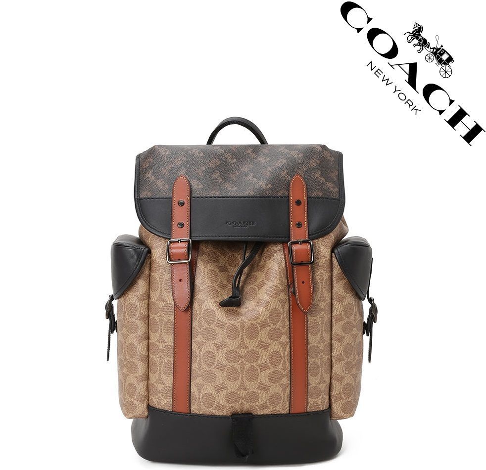 COACHバッグ】COACH コーチバッグ バックパック C1059 ブラウン×ブラック シグネチャー リュックサック A4対応 大きいサイズ 大きい  バックパック ショルダーバッグ メンズ デイパックリュック アウトレット品 新品未使用 - メルカリ